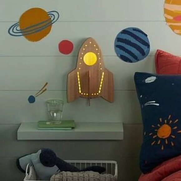 Pillowfort Little Light Rocket Lamp Wood Lit Kids' Wall Decor -‎ Target - Picture 2 of 6